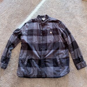2XL Carhartt fleece lined flannel blue